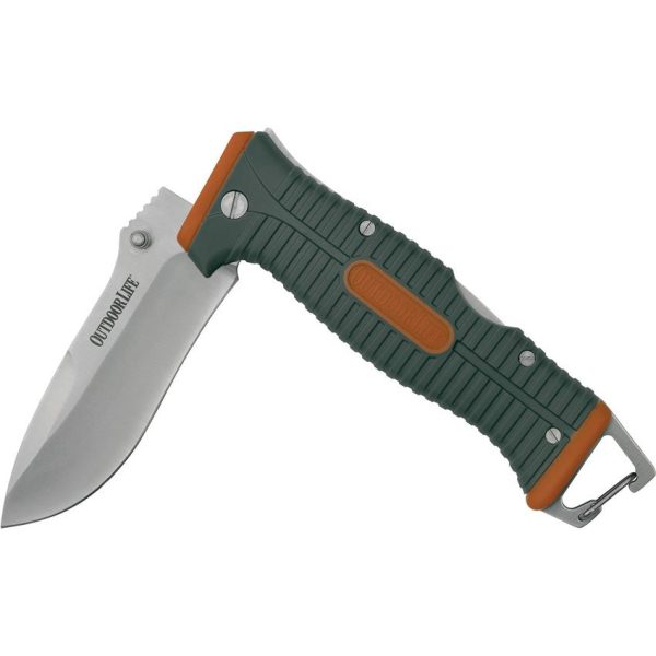 Outdoor Life Lockback Folding Knife - Orange Nylon