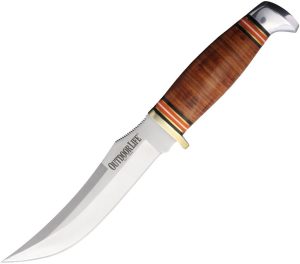 Outdoor Life Hunter Stacked Leather Fixed Blade Knife 10in