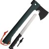 Outdoor Life Utility Axe 14" Black Oxide Steel Green Handle Multi Tool