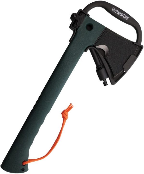 Outdoor Life Utility Axe 14" Black Oxide Steel Green Handle Multi Tool