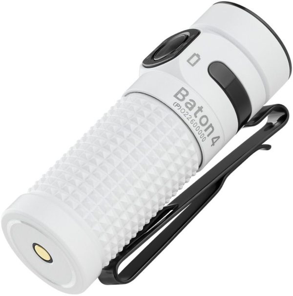 Olight Baton 4 Rechargeable Flashlight - White