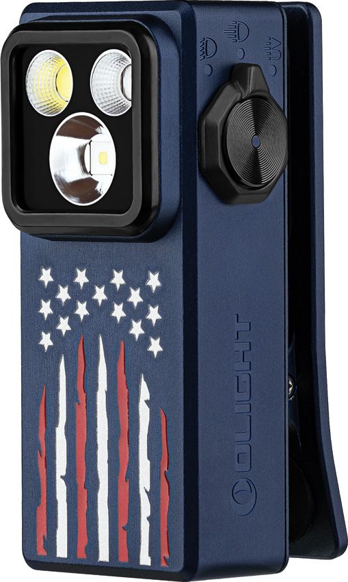 Olight Oclip Ultra Rechargeable Keychain Light - Patriot