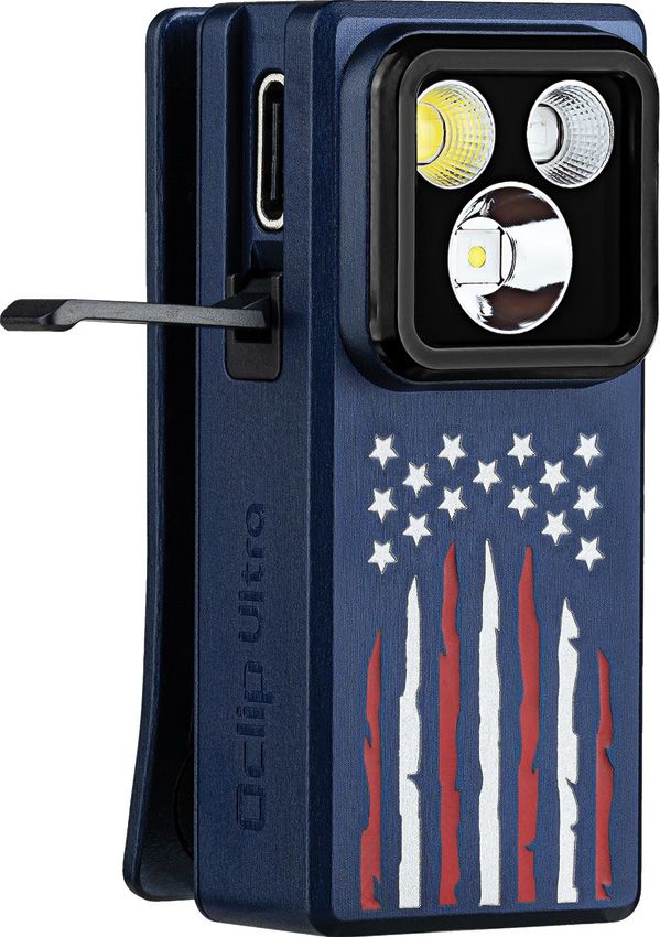 Olight Oclip Ultra Rechargeable Keychain Light - Patriot