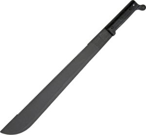 Ontario Sawback Machete 18" Black Steel Fixed Blade Knife