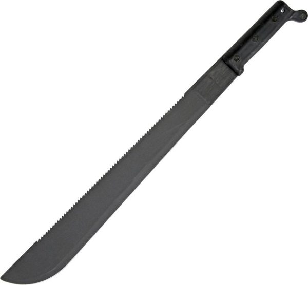 Ontario Sawback Machete 18" Black Steel Fixed Blade Knife