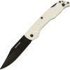ON4315WHTC.jpg Ontario Camp Plus EDC Lockback Folding Knife 3.38" Black Blade White Handle
