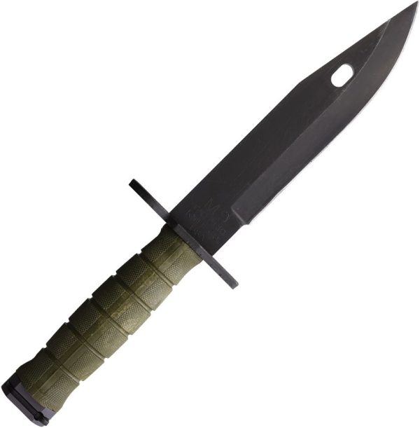 Ontario M-9 Combat Fixed Blade Knife 7" Black 420 Stainless OD Green