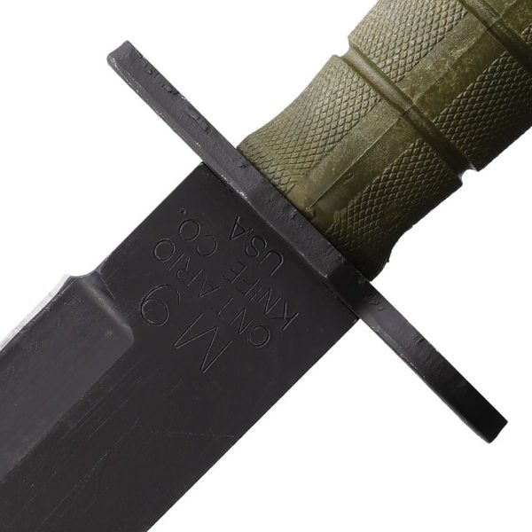 Ontario M-9 Combat Fixed Blade Knife 7" Black 420 Stainless OD Green