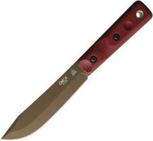 Ontario XL Hunter Fixed Blade Red Micarta 1095HC Steel