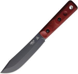 Ontario XL Hunter Fixed Blade 5.5" Black 1095HC Steel Red Micarta