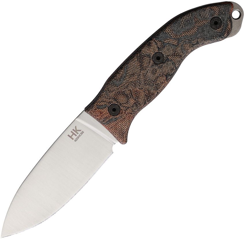 Ontario 3.75" 420HC Hiking Knife Brown Micarta w/ Sheath