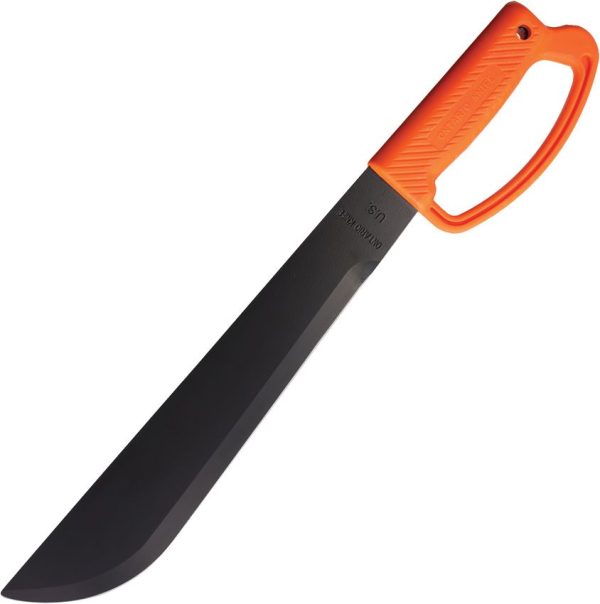 Ontario Camper Machete 12" Black Blade Orange Handle Fixed