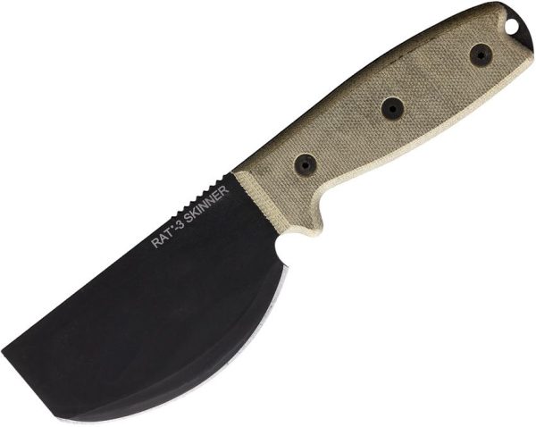 Ontario RAT 3 Skinner Fixed Blade Knife Tan Micarta 3.75"