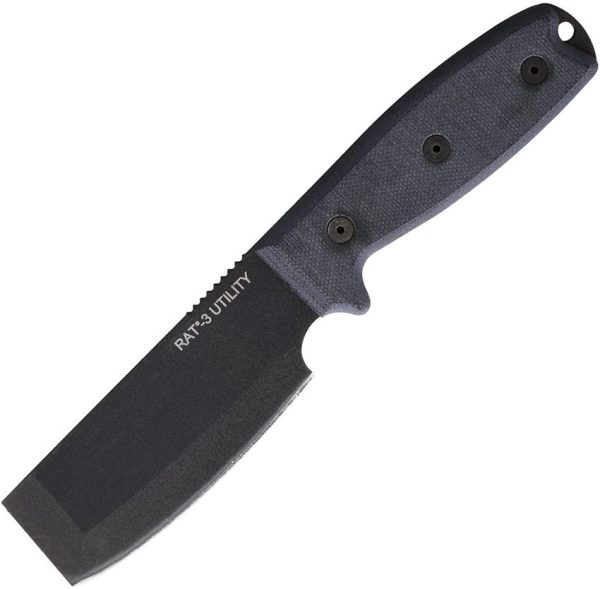 Ontario RAT 3 Utility Fixed Blade Knife Black Micarta