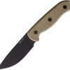 Ontario TAK 2 Fixed Blade 1075HC Steel Black Canvas Micarta