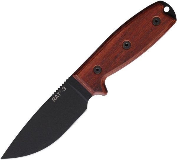Ontario RAT 3 Fixed Blade Knife 4" Black Stainless Steel