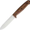 Ontario Bushcraft Field Knife 5" Satin Blade Brown Wood Fixed Blade