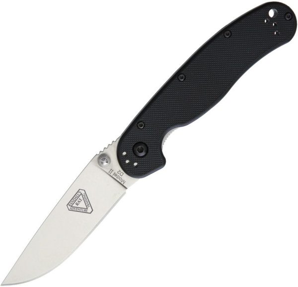 Ontario RAT II Linerlock D2 Steel Black Folding Knife 3in Blade