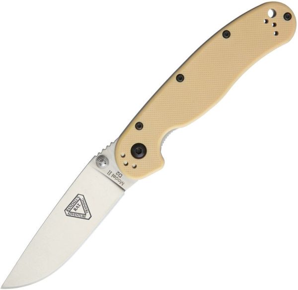 Ontario RAT II Linerlock D2 Desert Tan Folding Knife