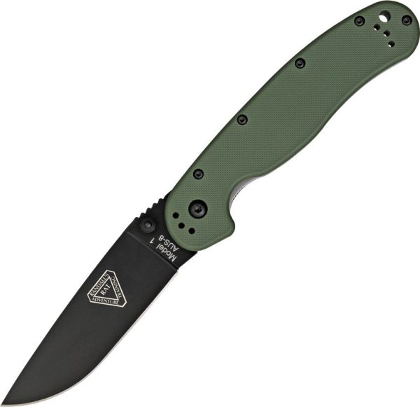 Ontario RAT I Linerlock OD Green Nylon Folding Knife