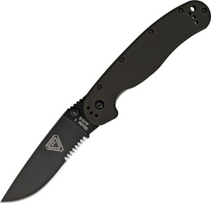Ontario RAT I Folding Knife 3.5" AUS-8 Black Serrated