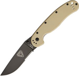 Ontario RAT I Folding Knife 3.5" AUS-8 Desert Tan Serrated