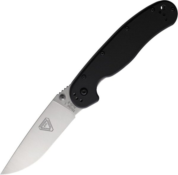 Ontario RAT I Folding Knife AUS-8 Satin 3.5" Black Nylon
