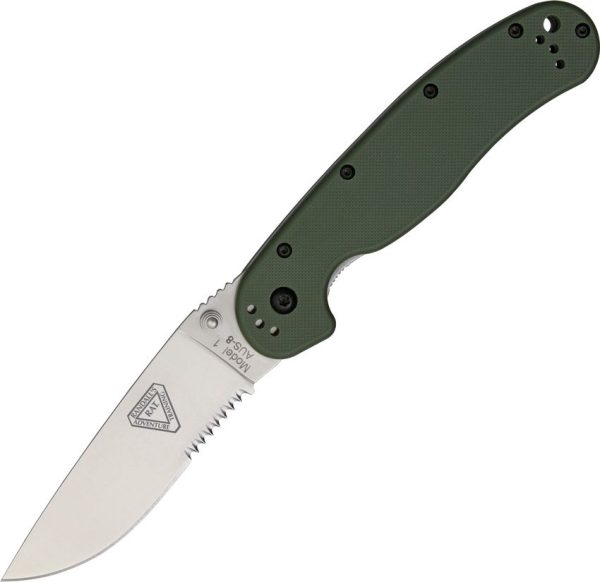 Ontario RAT I Folding Knife 3.5" AUS-8 OD Green Nylon