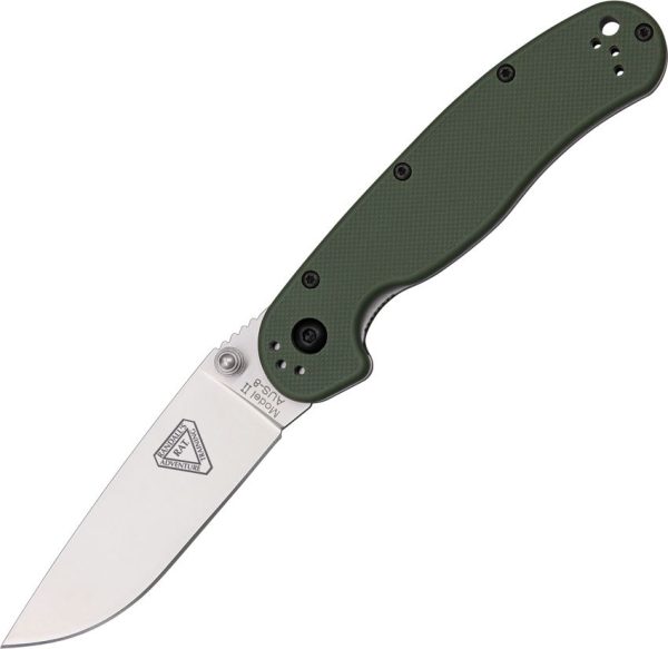 Ontario RAT II Folder OD Green 3" AUS-8 Folding Knife