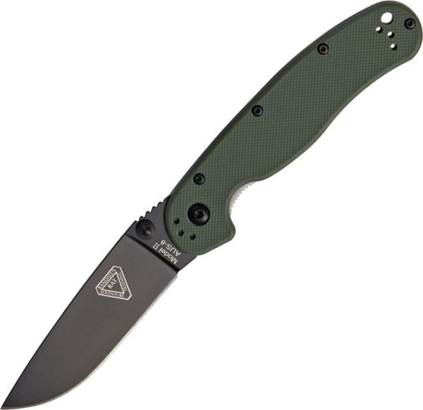 Ontario RAT II Folder OD Green 3" AUS-8 Folding Knife