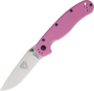 Ontario RAT II Linerlock Folding Knife Pink Nylon AUS-8