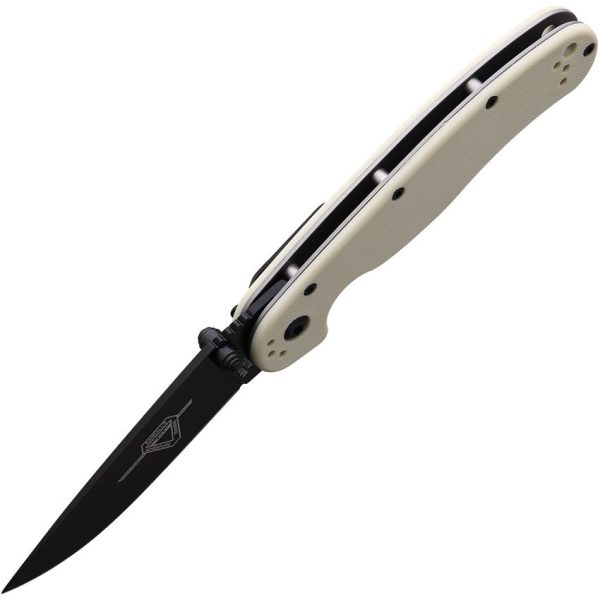 Ontario RAT II Linerlock Folding Knife AUS-8 Bone Nylon