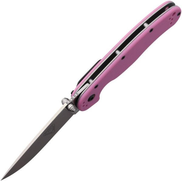 Ontario RAT II Linerlock Folding Knife Pink Nylon AUS-8