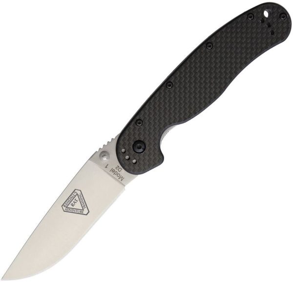 Ontario RAT I Folding Knife D2 Steel Carbon Fiber Handle