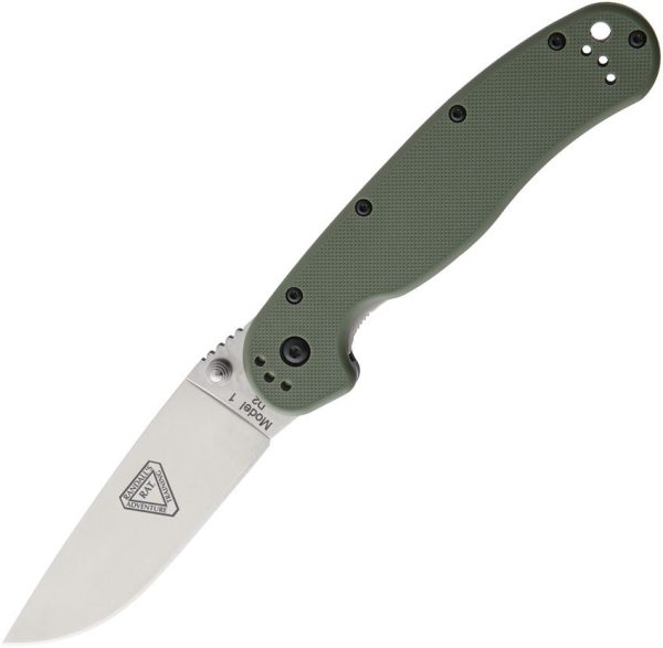 Ontario RAT I Linerlock OD Green Folding Knife D2 Steel