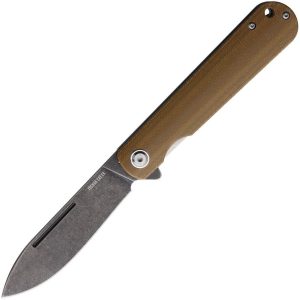Ontario Ischua Creek Linerlock - Brown Canvas Micarta