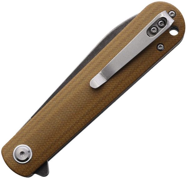 Ontario Ischua Creek Linerlock - Brown Canvas Micarta