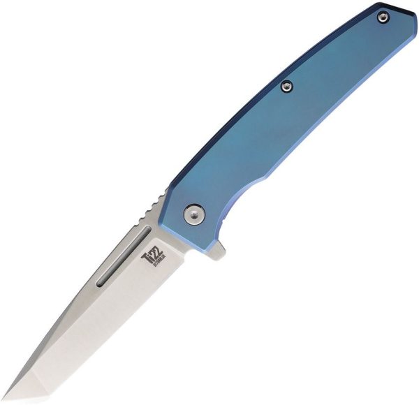 Ontario Ti22 Ultrablue Framelock Folding Knife AUS-8 Tanto