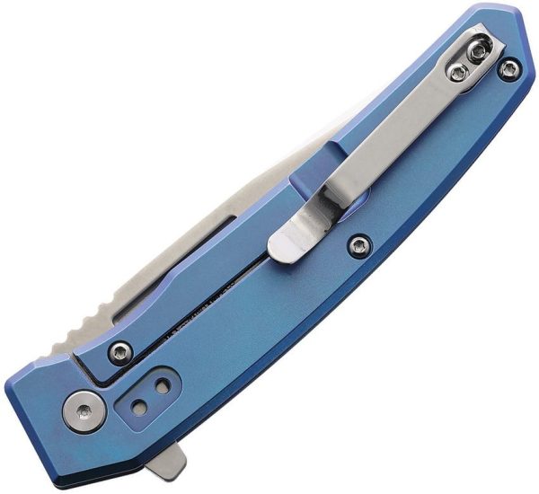 Ontario Ti22 Ultrablue Framelock Folding Knife AUS-8 Tanto
