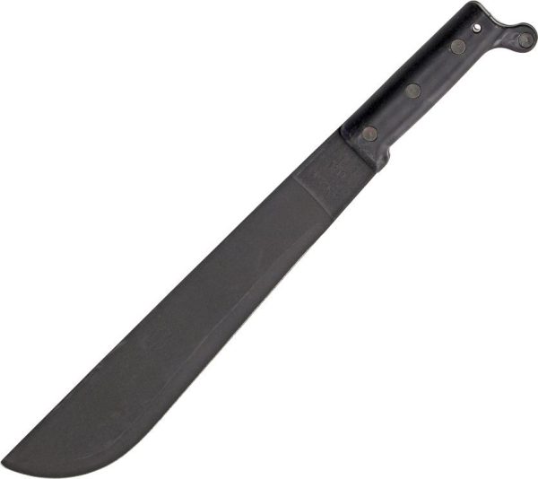 Ontario Camp and Trail Machete 12" Black Steel Fixed Blade