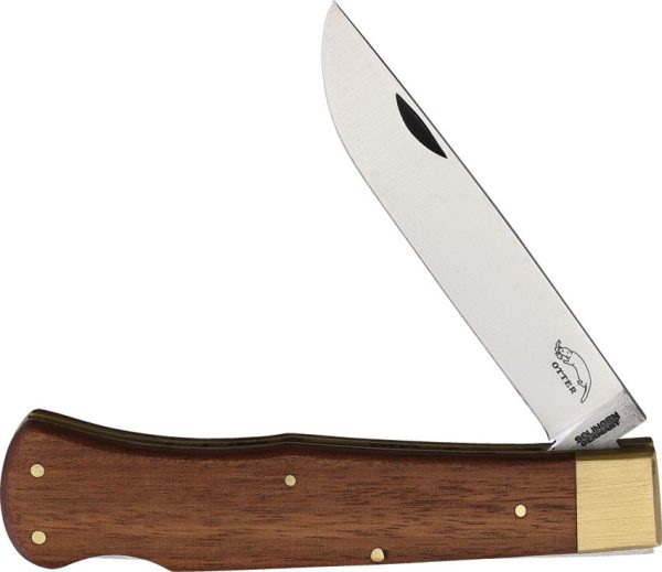 OTTER-Messer Large Lockback Folding Knife Carbon Steel Wood Handle