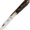 OTTER-Messer Small Hunting Pocket Knife Carbon Steel Stag Bone