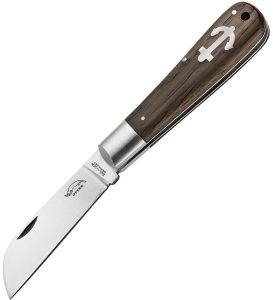 OTTER-Messer Small Anchor Folder Carbon Steel Smoked Oak