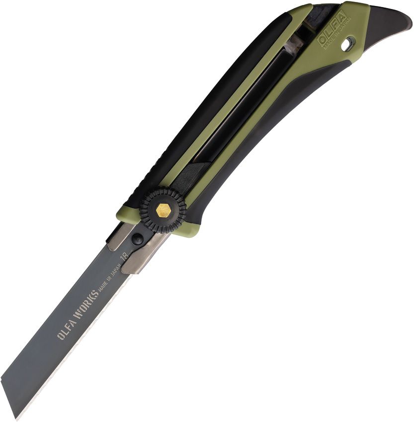 OLFA WORKS Outdoor Utility Folding Knife OD Green 4" Blade
