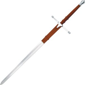 Pakistan Wallace Sword 55" Fixed Blade Brown Leather Handle
