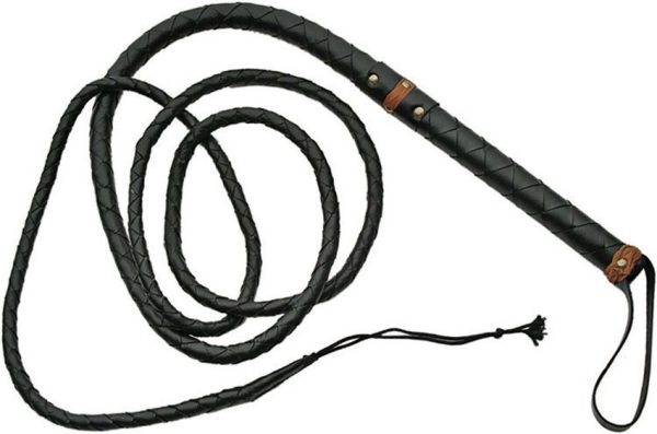 Pakistan Bullwhip - 9ft Black Braided Leather