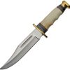 Pakistan Bowie Bone Handle Fixed Blade Knife - 6.25in