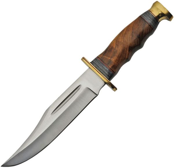 Pakistan Bowie Wood Handle Fixed Blade - 6.25in