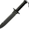 Rite Edge Black Canyon Survival Knife 8.75" Black Stainless Fixed Blade w/ Sheath