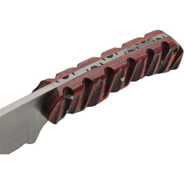 Pakistan Skinner Red Charcoal Fixed Blade - Pakkawood Handle